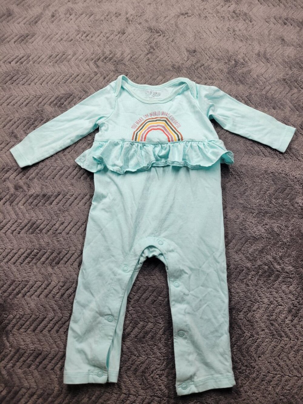 Okie dokie infant one piece romper size 6 months Green Good condition
